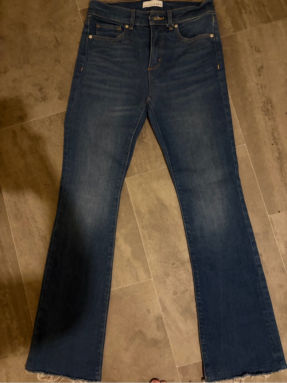 LOFT Women's Dark Blue Flare Jeans